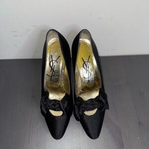 Vintage Yves Saint Laurent Bow Satin Pumps